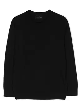 Emporio Armani джемпер с жаккардовым логотипом, черный