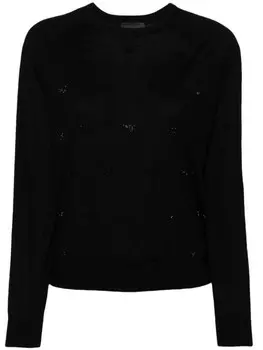 Emporio Armani джемпер тонкой вязки с логотипом, черный