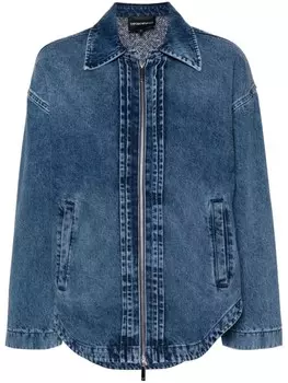 Emporio Armani джинсовая куртка со складками, синий