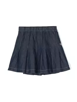 Emporio Armani джинсовая юбка со складками, синий