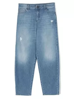 Emporio Armani джинсы с эффектом потертости, синий