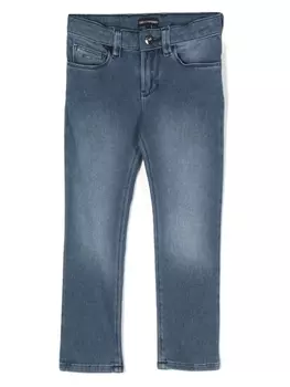 Emporio Armani джинсы с эффектом потертости, синий