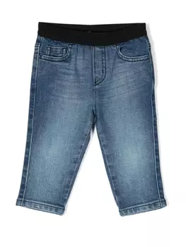 Emporio Armani джинсы с эффектом потертости, синий