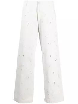 Emporio Armani джинсы с эффектом разбрызганной краски, белый