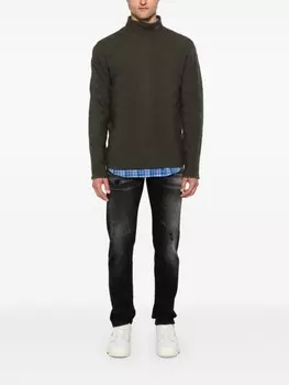 Emporio Armani джинсы с нашивкой-логотипом, черный