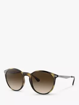 Emporio Armani EA4148 Женские солнцезащитные очки Phantos, блестящая Гавана