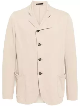 Emporio Armani фактурный двубортный пиджак, коричневый