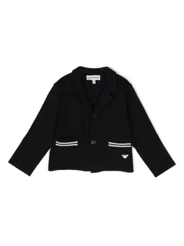Emporio Armani фактурный кардиган с заостренными лацканами, синий