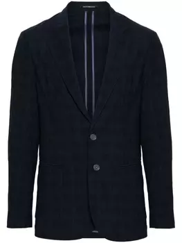 Emporio Armani фактурный однобортный пиджак, синий
