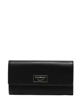 Emporio Armani folding logo-stamp wallet, черный