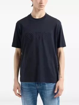 Emporio Armani футболка из джерси с логотипом, синий