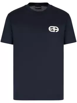 Emporio Armani футболка из джерси с нашивкой-логотипом, синий
