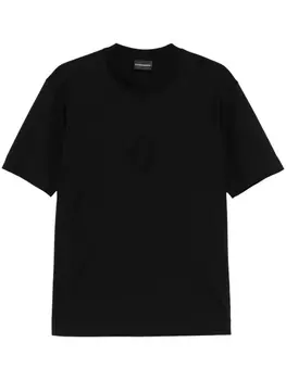 Emporio Armani футболка из джерси с тисненым логотипом Eagle, черный