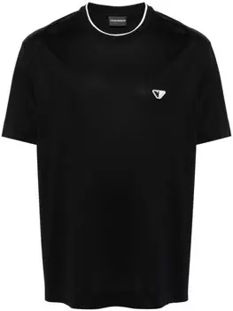 Emporio Armani футболка из джерси с вышитым логотипом, синий