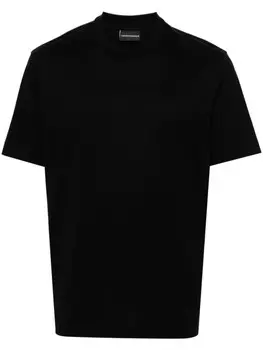 Emporio Armani футболка из хлопка с тиснением логотипа, черный