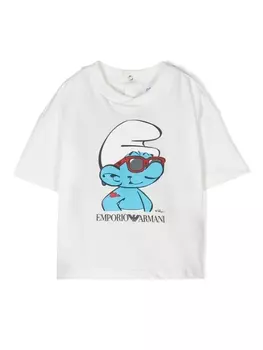 Emporio Armani футболка из коллаборации с The Smurfs, белый