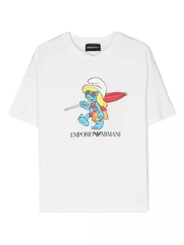 Emporio Armani футболка из коллаборации со Smurfs, белый