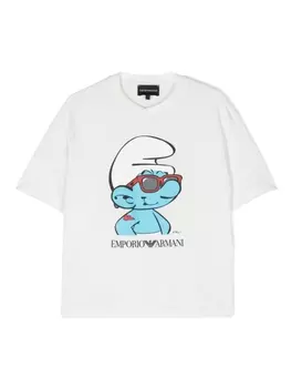 Emporio Armani футболка из коллаборации со Smurfs, белый