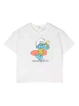 Emporio Armani футболка из коллаборации со Smurfs, белый