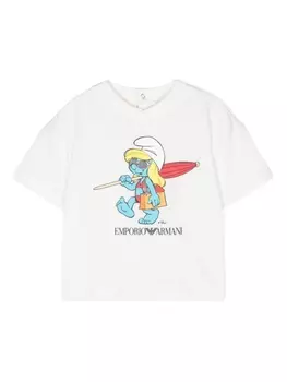 Emporio Armani футболка из коллаборации со Smurfs, белый