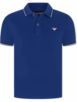 Emporio Armani футболка с длинными рукавами и логотипом, синий