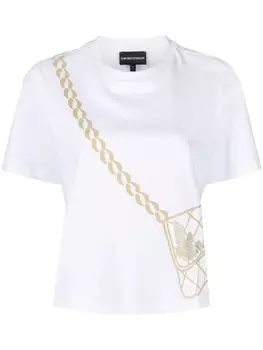 Emporio Armani футболка с графичным принтом, белый
