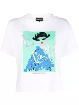Emporio Armani футболка с графичным принтом, белый