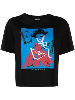 Emporio Armani футболка с графичным принтом, черный