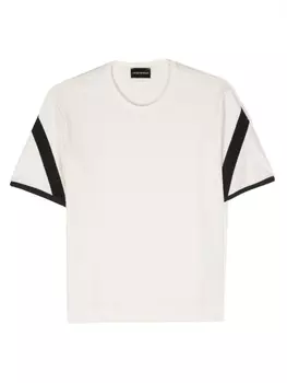 Emporio Armani футболка с контрастными полосками, нейтральный цвет