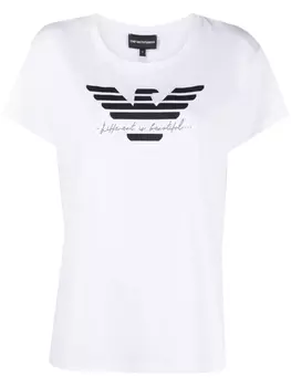 Emporio Armani футболка с логотипом, белый