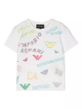 Emporio Armani футболка с логотипом, белый