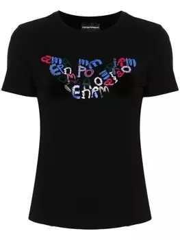 Emporio Armani футболка с логотипом, черный