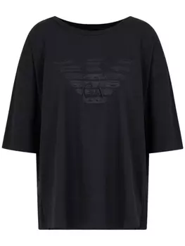 Emporio Armani футболка с логотипом и стразами, черный