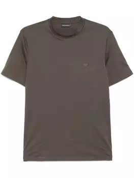 Emporio Armani футболка с логотипом, коричневый