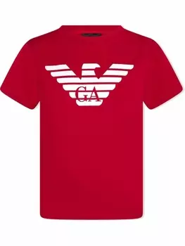 Emporio Armani футболка с логотипом, красный