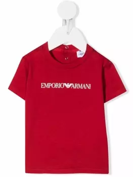 Emporio Armani футболка с логотипом, красный