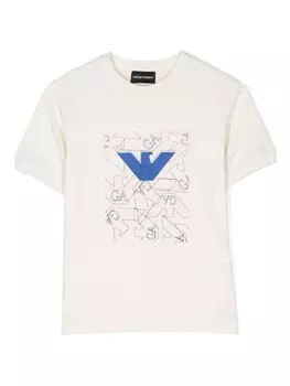 Emporio Armani футболка с логотипом, нейтральный цвет
