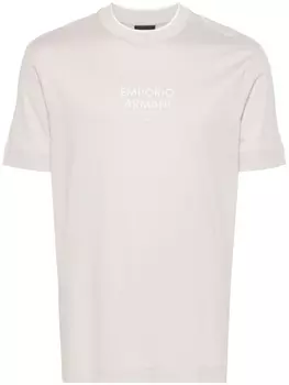 Emporio Armani футболка с логотипом, нейтральный цвет