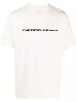 Emporio Armani футболка с логотипом, нейтральный цвет