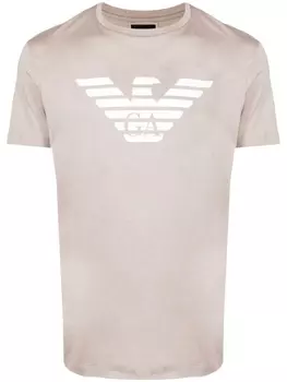 Emporio Armani футболка с логотипом, нейтральный цвет