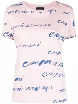 Emporio Armani футболка с логотипом, розовый