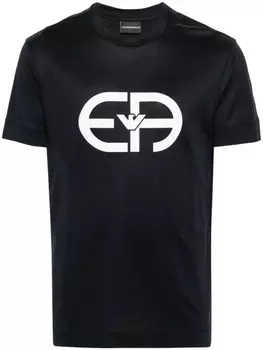 Emporio Armani футболка с логотипом, синий
