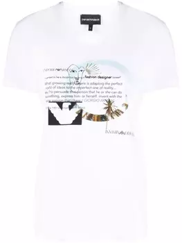 Emporio Armani футболка с надписью, белый
