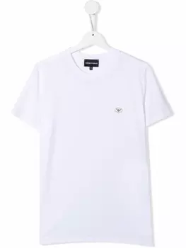 Emporio Armani футболка с нашивкой-логотипом, белый