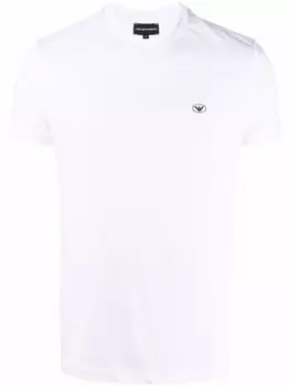 Emporio Armani футболка с нашивкой-логотипом, белый