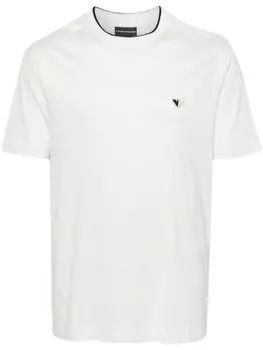 Emporio Armani футболка с нашивкой-логотипом, белый