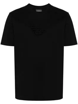 Emporio Armani футболка с нашивкой-логотипом, черный