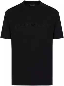 Emporio Armani футболка с нашивкой-логотипом, черный