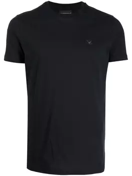 Emporio Armani футболка с нашивкой-логотипом, синий