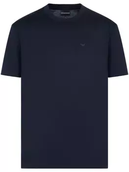 Emporio Armani футболка с нашивкой-логотипом, синий
